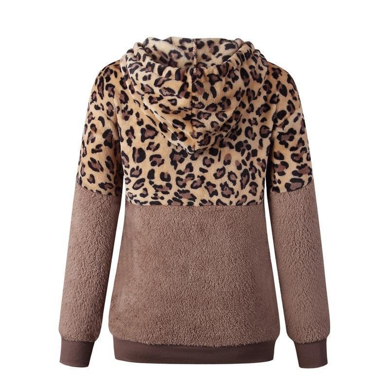 TEDDY PULLOVER - Extrem warmer und kuscheliger Hoodie mit stylischem Leopardenmuster für den Frühling