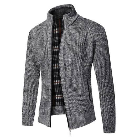 Tom Polo - stylischer zipper strickpullover für herren (italienisches design)