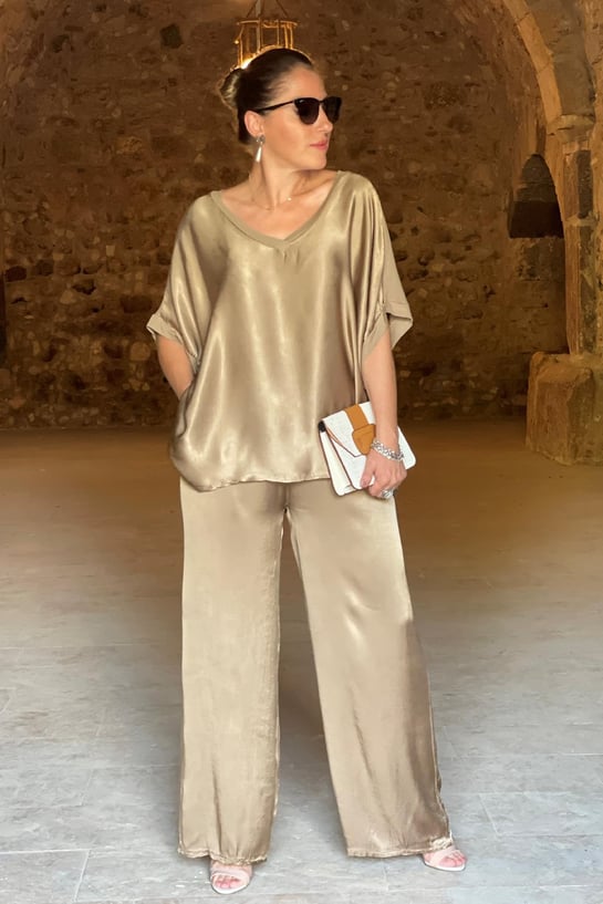 Britt - zweiteiliges satin-set